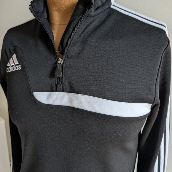Adidas Black and White Performance Jacket with Athletic Cut - Picture 4 of 15